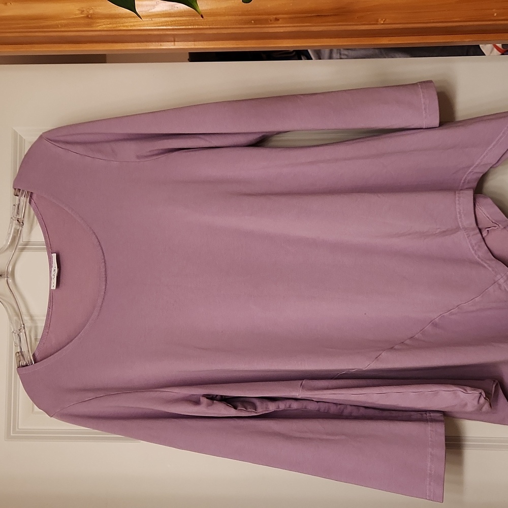Bryn Walker Lavender Linen Light Weight Asymmetrical Sweatshirt Size Medium